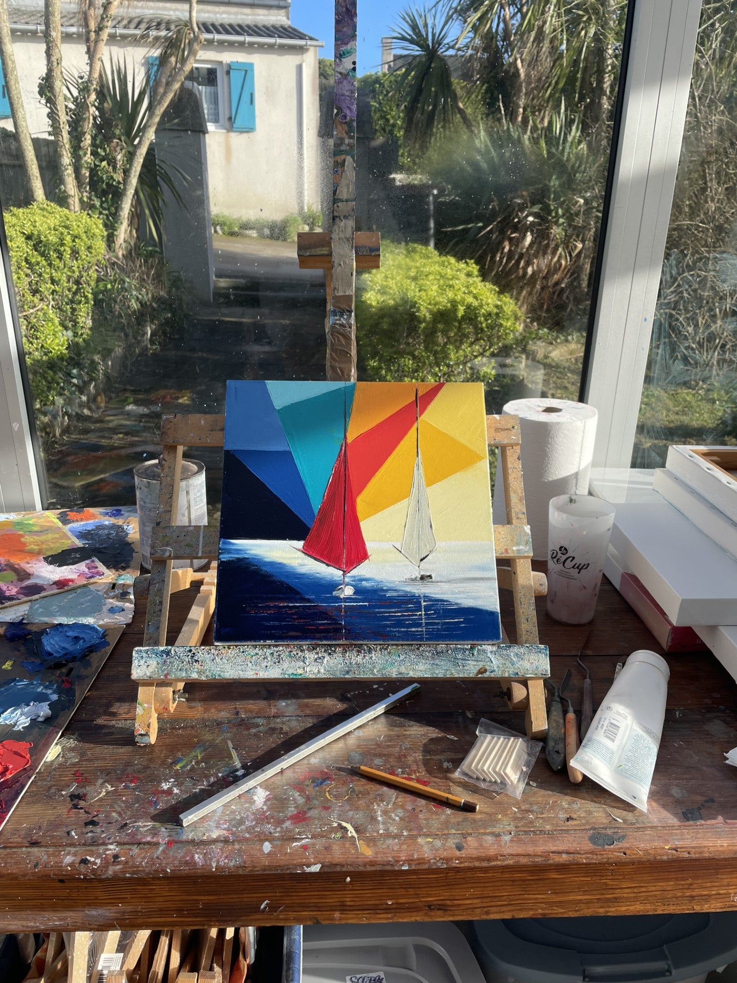Tableau voiliers modernes ile de Batz