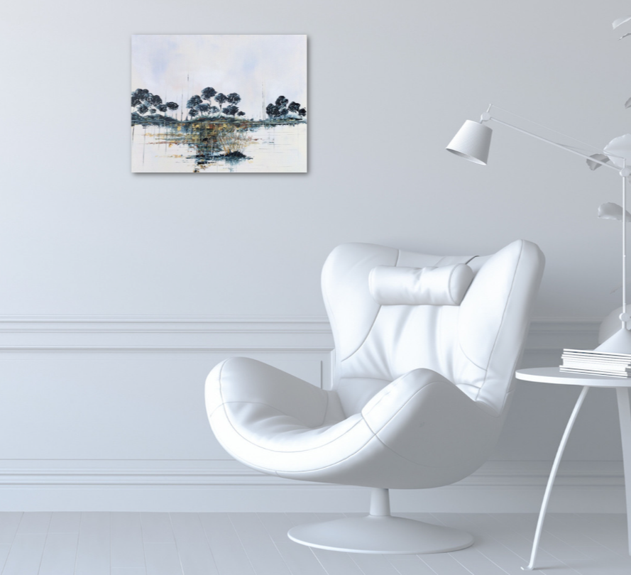 tableau bosquets d'arbres