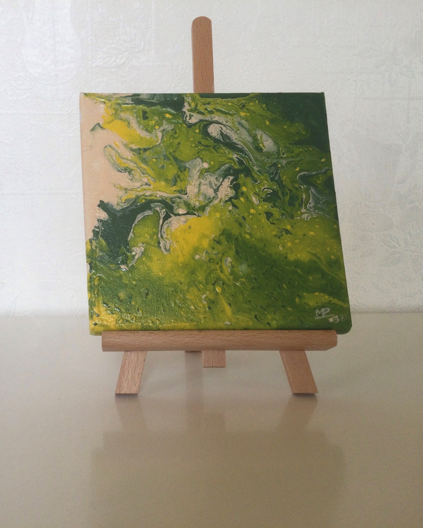 Acrylguss Estran 15x15 cm auf Staffelei
