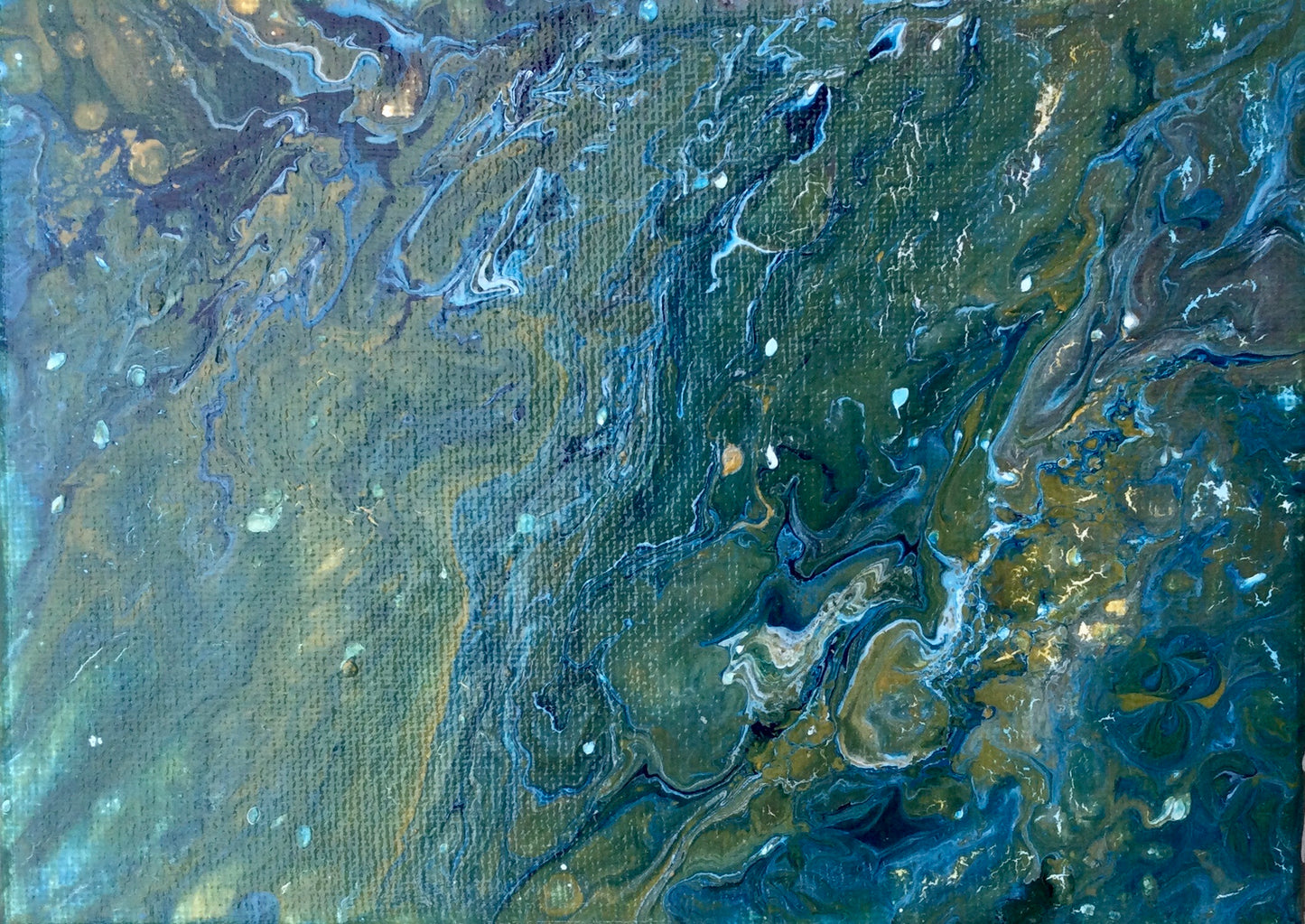 Acrylique pouring Sclan 13x18 sur chevalet