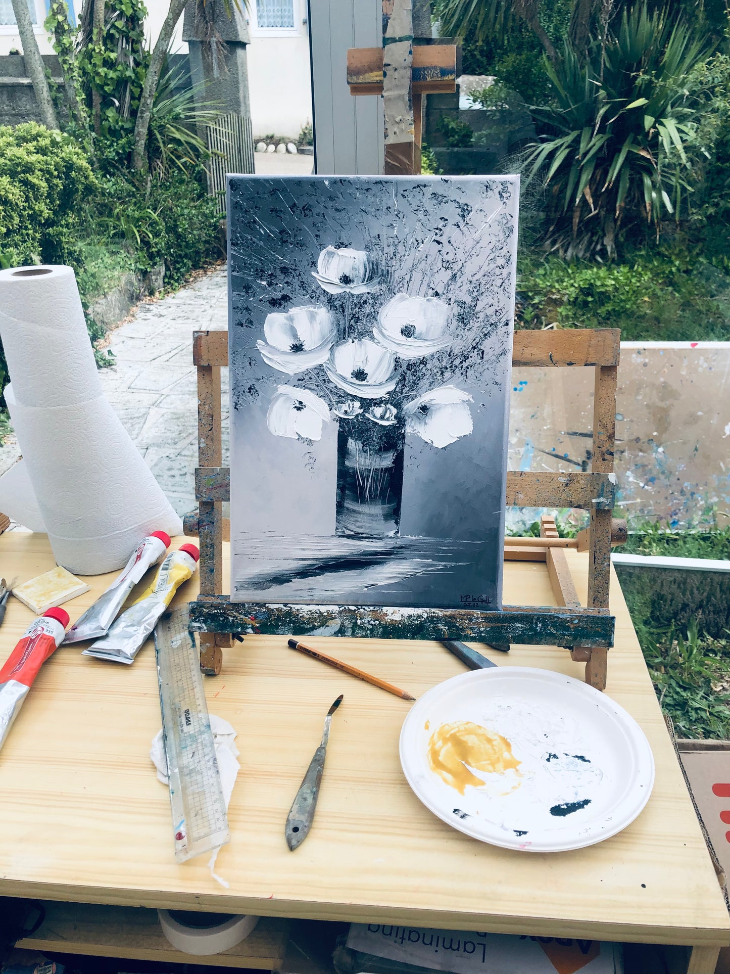 tableau floral abstrait