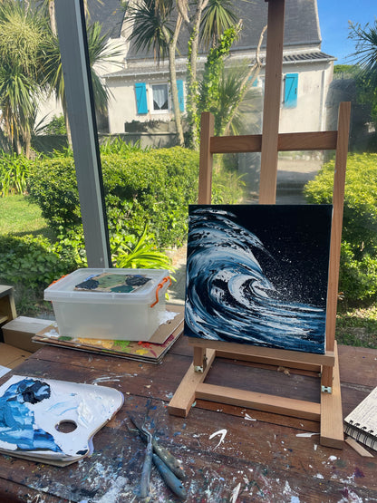 Vague en liberté – Peinture originale à l’huile au couteau