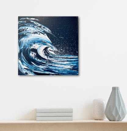 Vague en liberté – Peinture originale à l’huile au couteau