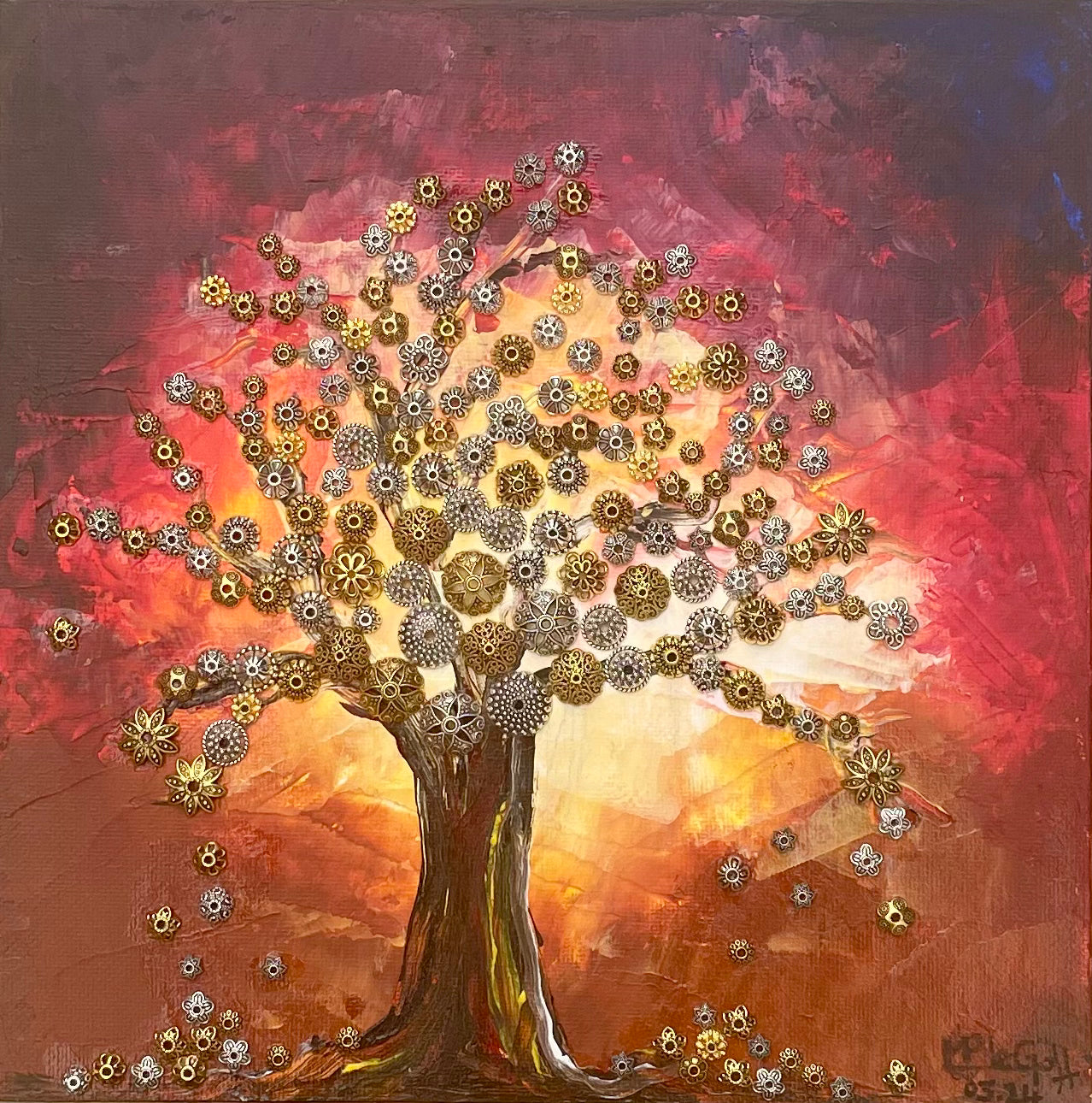 tableau d un arbre en boutons