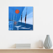 Load image into Gallery viewer, Lune orange, huile 29x29 3D, ile de Batz, Bretagne
