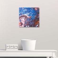 Charger l&#39;image dans la galerie, Acrylique pouring Grande marée 15x15 cm sur chevalet

