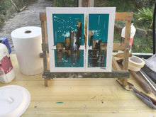 Load image into Gallery viewer, Turquoise, huile 29x29 3D, ile de Batz, Bretagne
